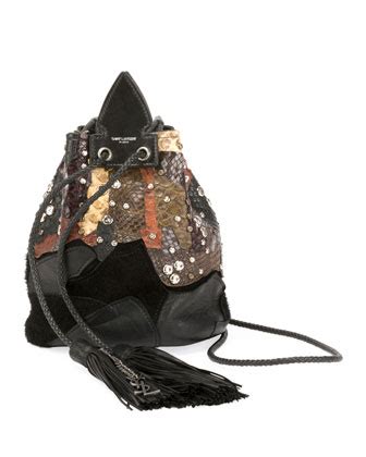 Saint Laurent Anja Python Multicolor Bucket Bag 